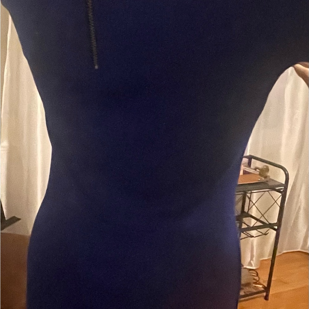 Chic Royal Blue Long Sleeve Dress - Picture 4 of 5